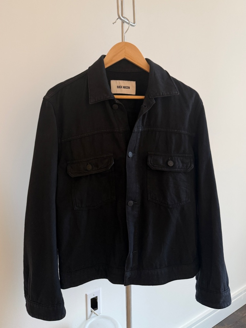 Black Buck Mason 100% Cotton Twill Trucker Jacket